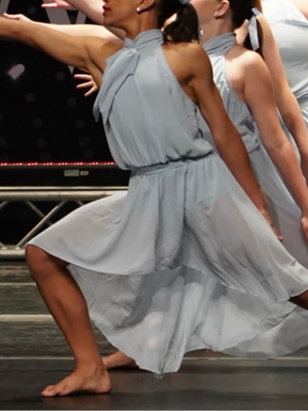 Weissman Light Gray Halter Dance Costume
